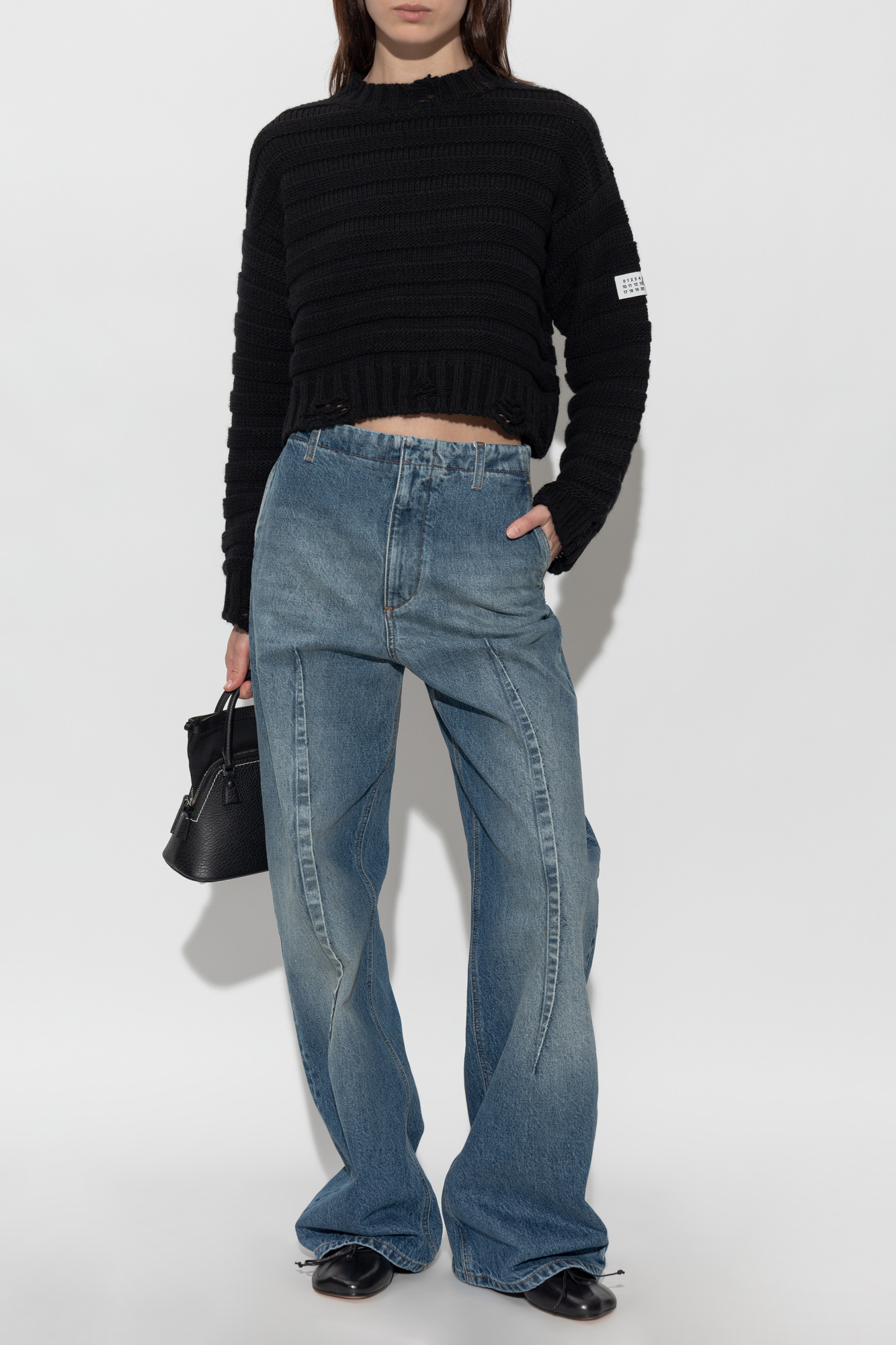 MM6 Maison Margiela Short sweater with a vintage effect | Women's